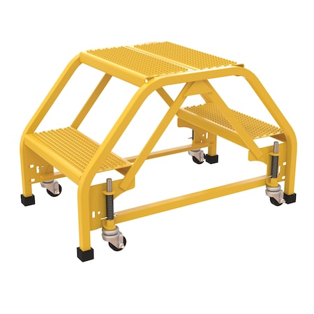 Vestil 1.67 ft Perforated Steel Stepladder W/ Casters LAD-DD-P-18-2-P